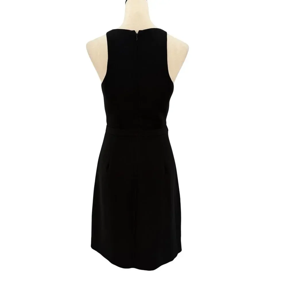 J. Crew Black Sleeveless A-Line High Neck Chic Basic Capsule Transitional Dress